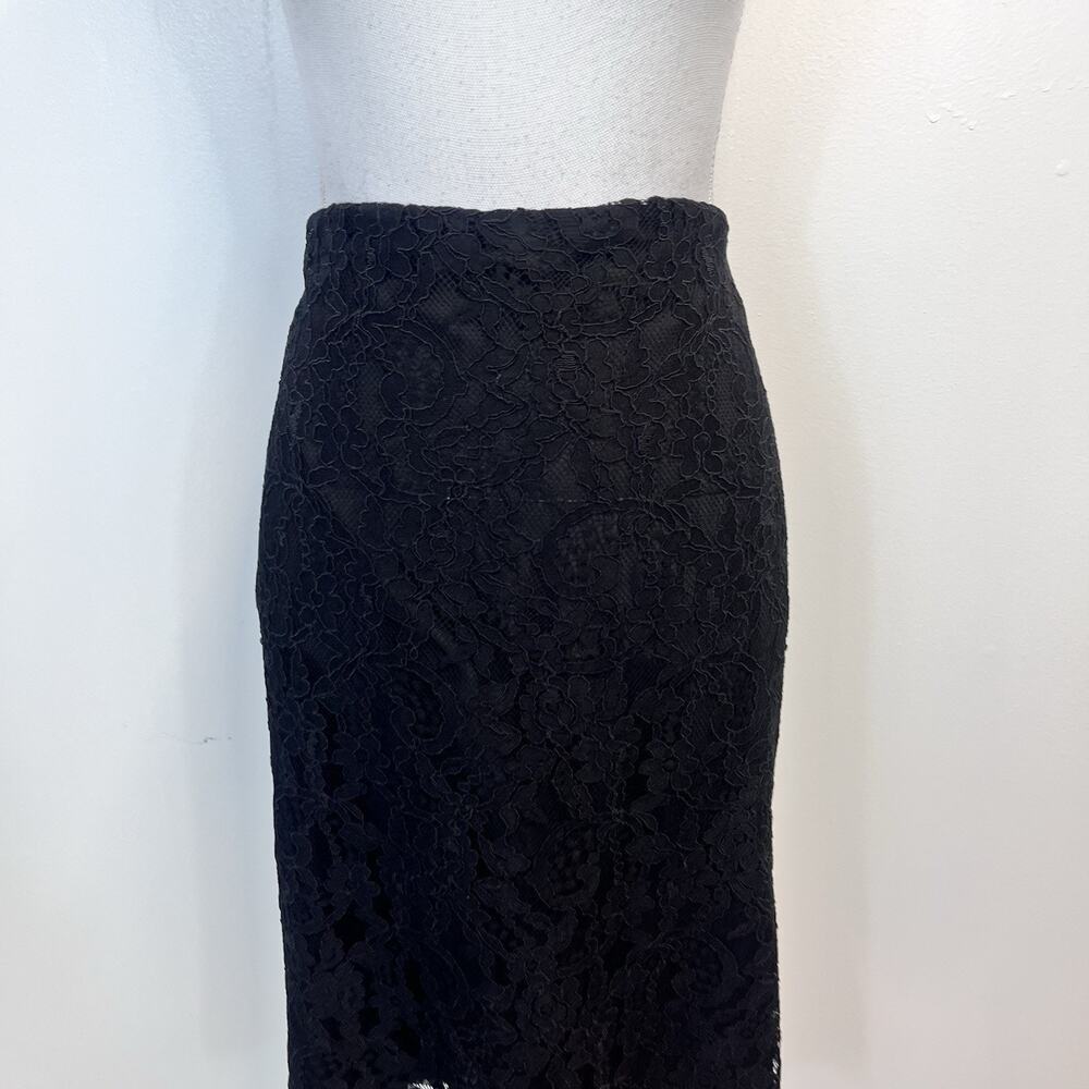 Ralph Lauren Skirt size 12 Classic Black Lace Straight Knee Cocktail Wedding - Picture 2 of 8